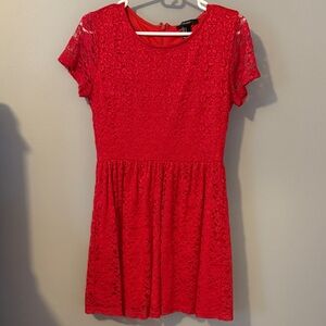 Forever 21 Red Lace Mini Dress